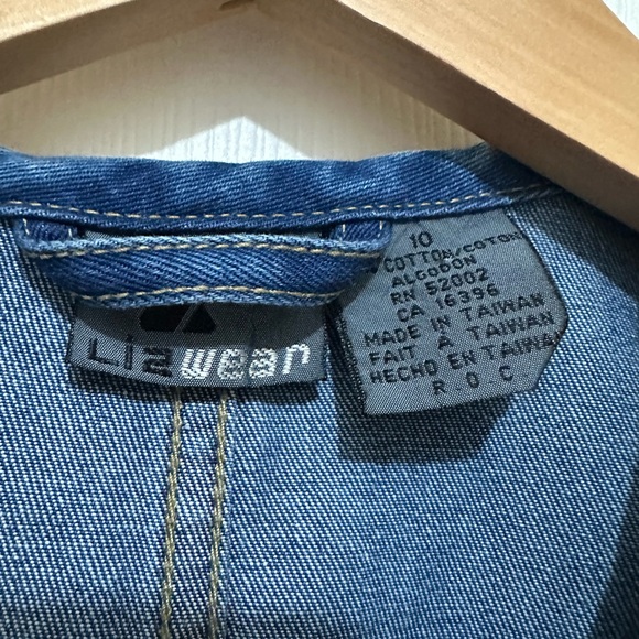 VTG Liz Wear LIz Claiborne WM 10 Denim Jacket 4 Pockets Long Sleeve Button Close - Picture 7 of 9